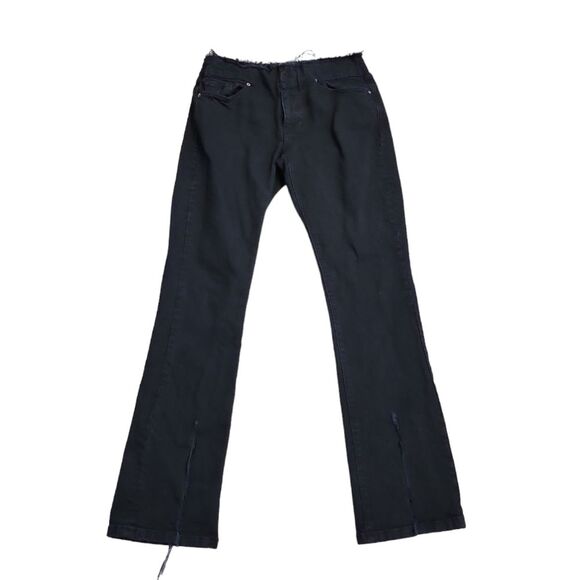 Frame Denim Women's Cut off waist mini boot slit denim in film noir size 28 - Picture 2 of 10